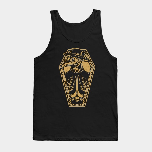 Plague Doctor Coffin Tattoo Art Tank Top by Alundrart